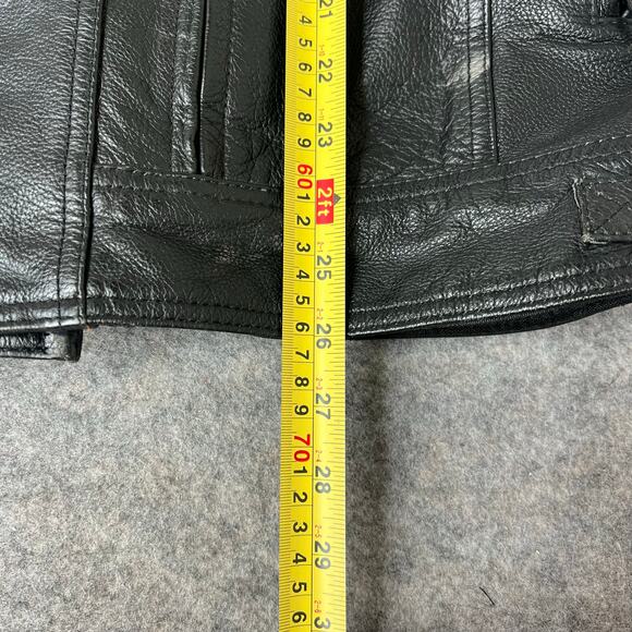 First Classics Genuine Leather Black Biker Jacket Mens Full Zip Black Size Large - Picture 14 of 15